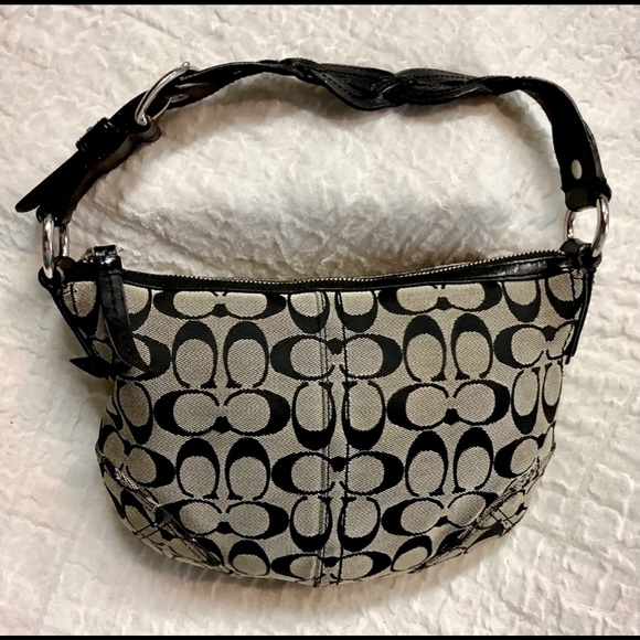 VTG Coach BoHo Canvas & Leather Shoulder Handbag - Picture 9 of 11